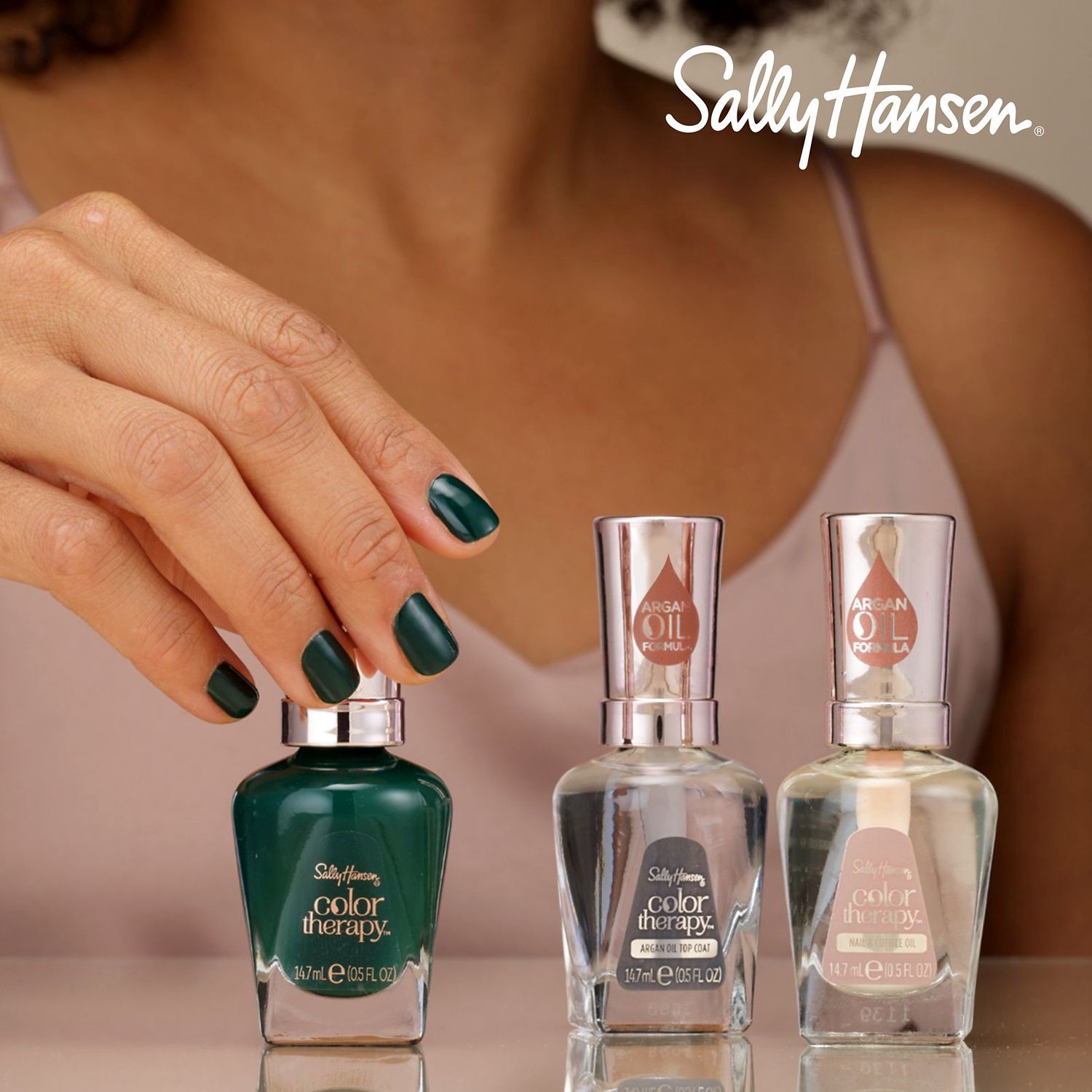 slide 7 of 10, Sally Hansen Color Therapy Nail Polish - Dressed to Chill, 0.5oz, 14.70 mL