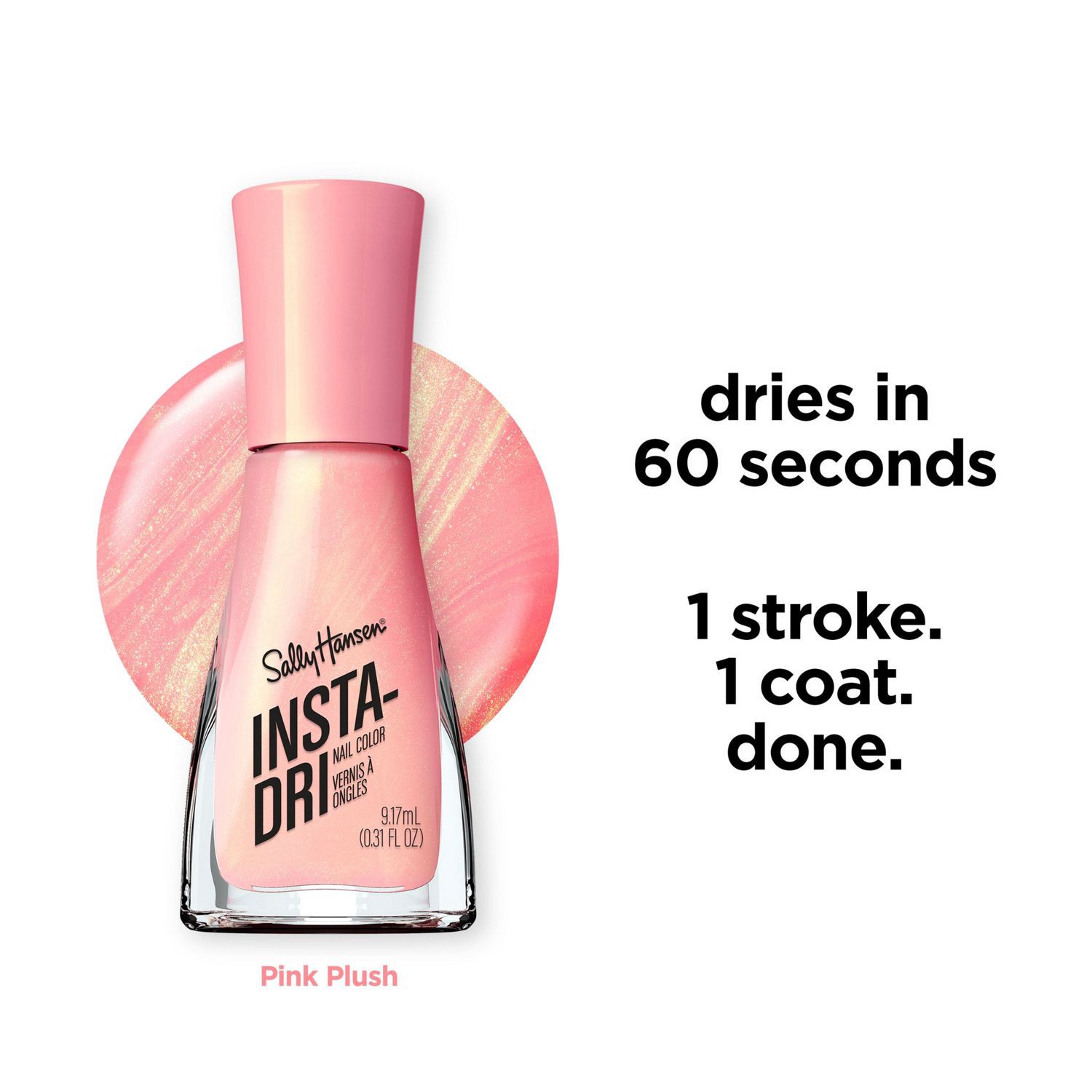 slide 7 of 9, Sally Hansen Insta-Dri 274 Pink Plush Nail Color 0.31 fl oz, 0.31 fl oz