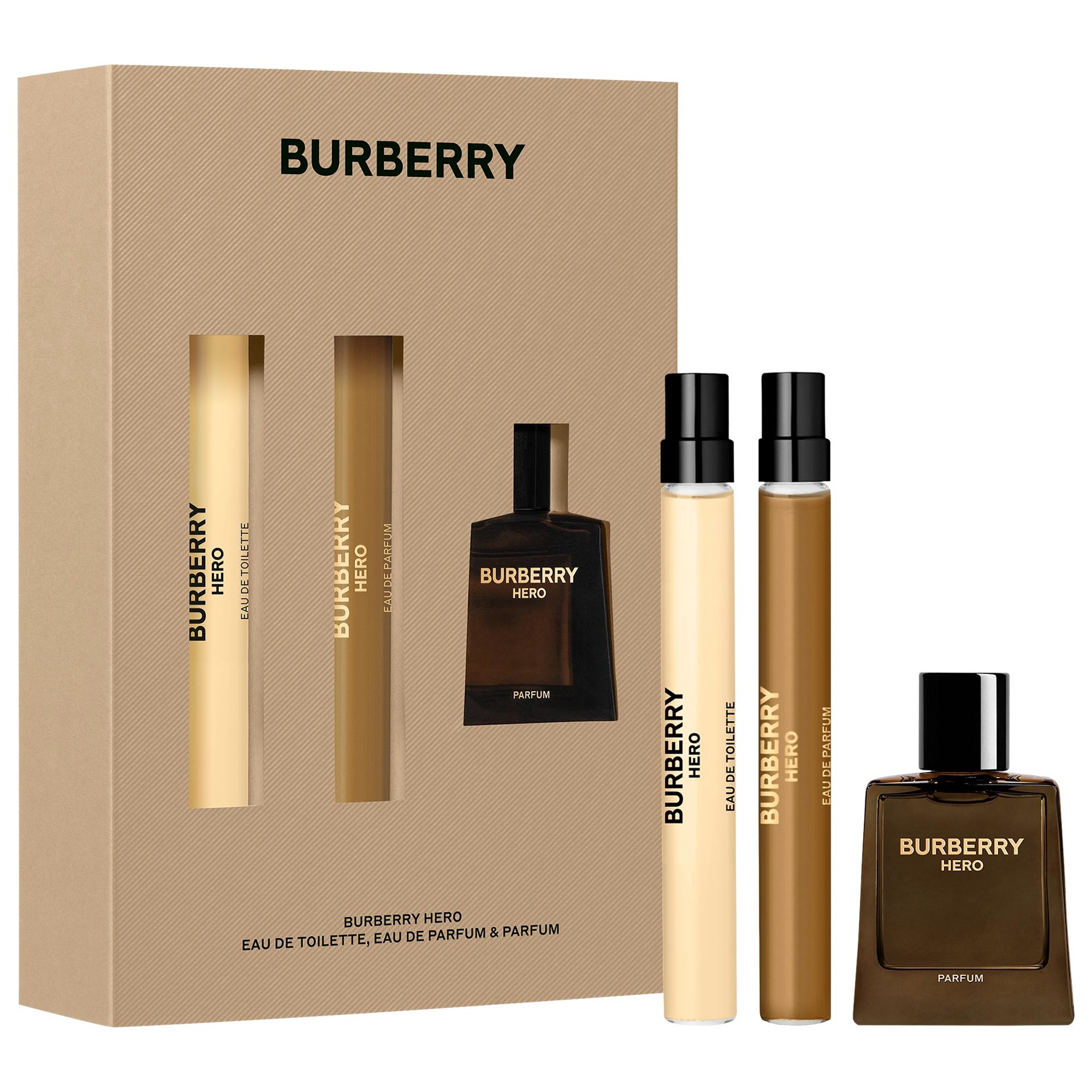 slide 1 of 5, BURBERRY Mini Hero Cologne Collection Trio, 1 ct