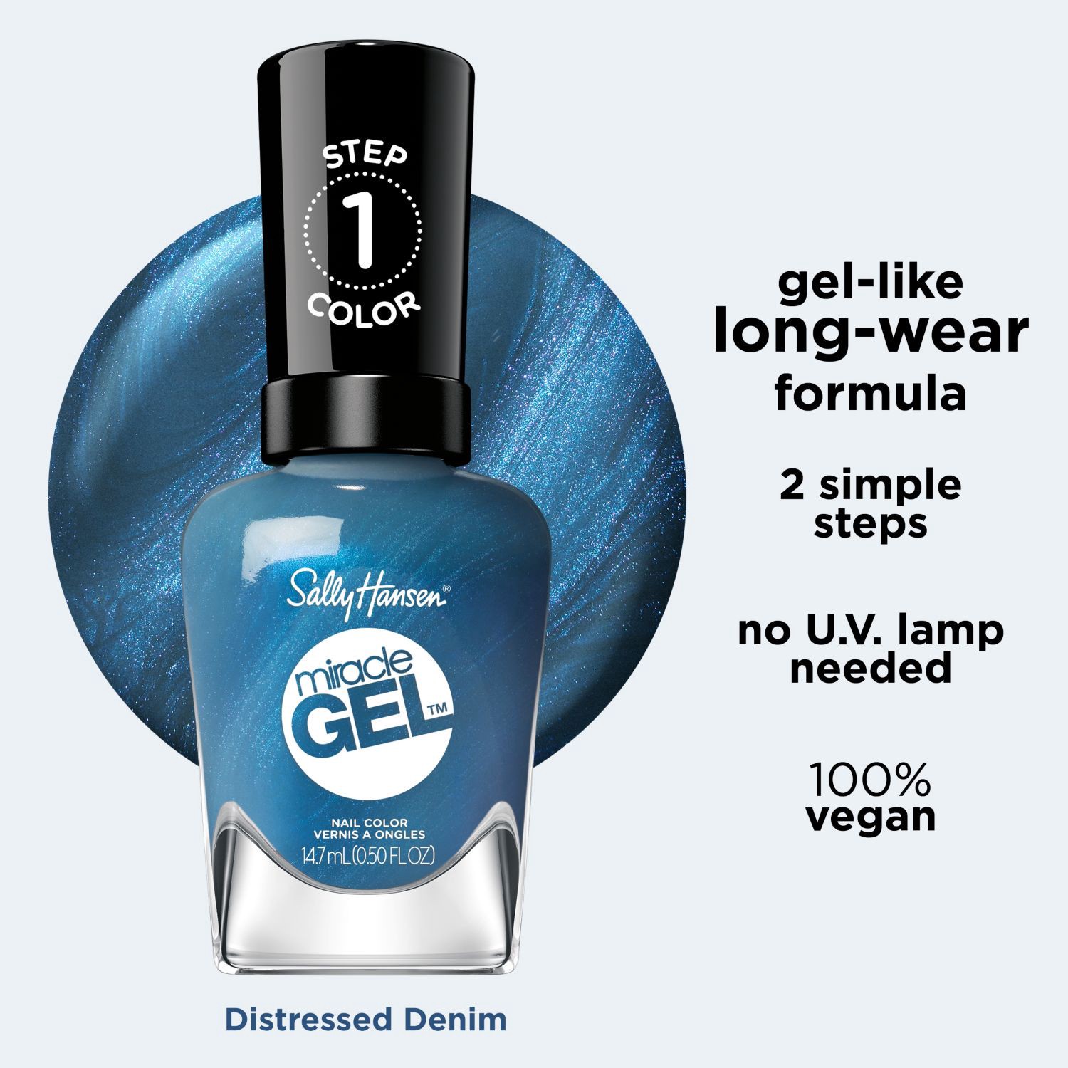 slide 2 of 9, SALLY HANSEN Sh Mg Wild At Heart Distressed Denim, 1 ct