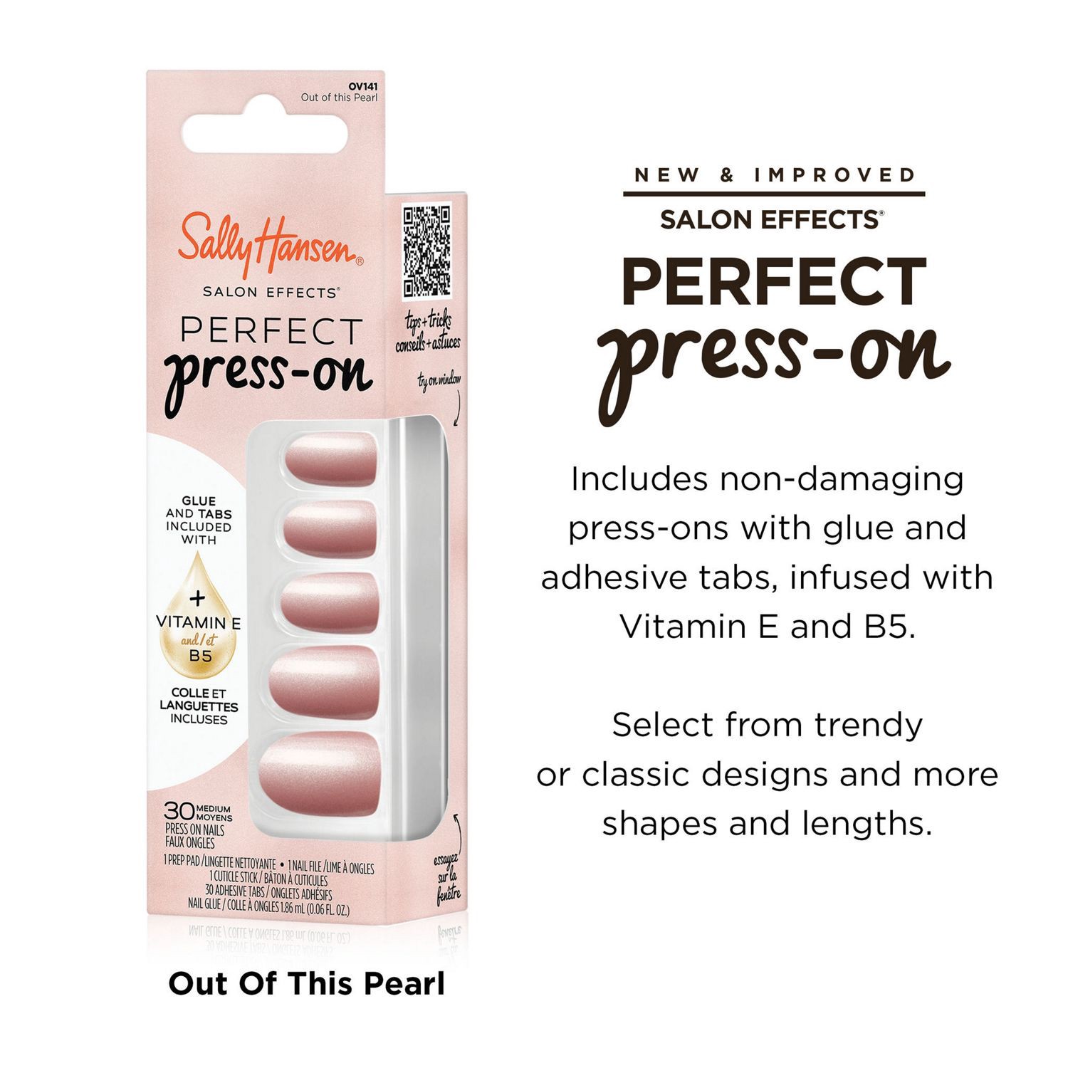 slide 7 of 9, SALLY HANSEN Sh Perfect Press On Out Of This Pearl, 1 ct