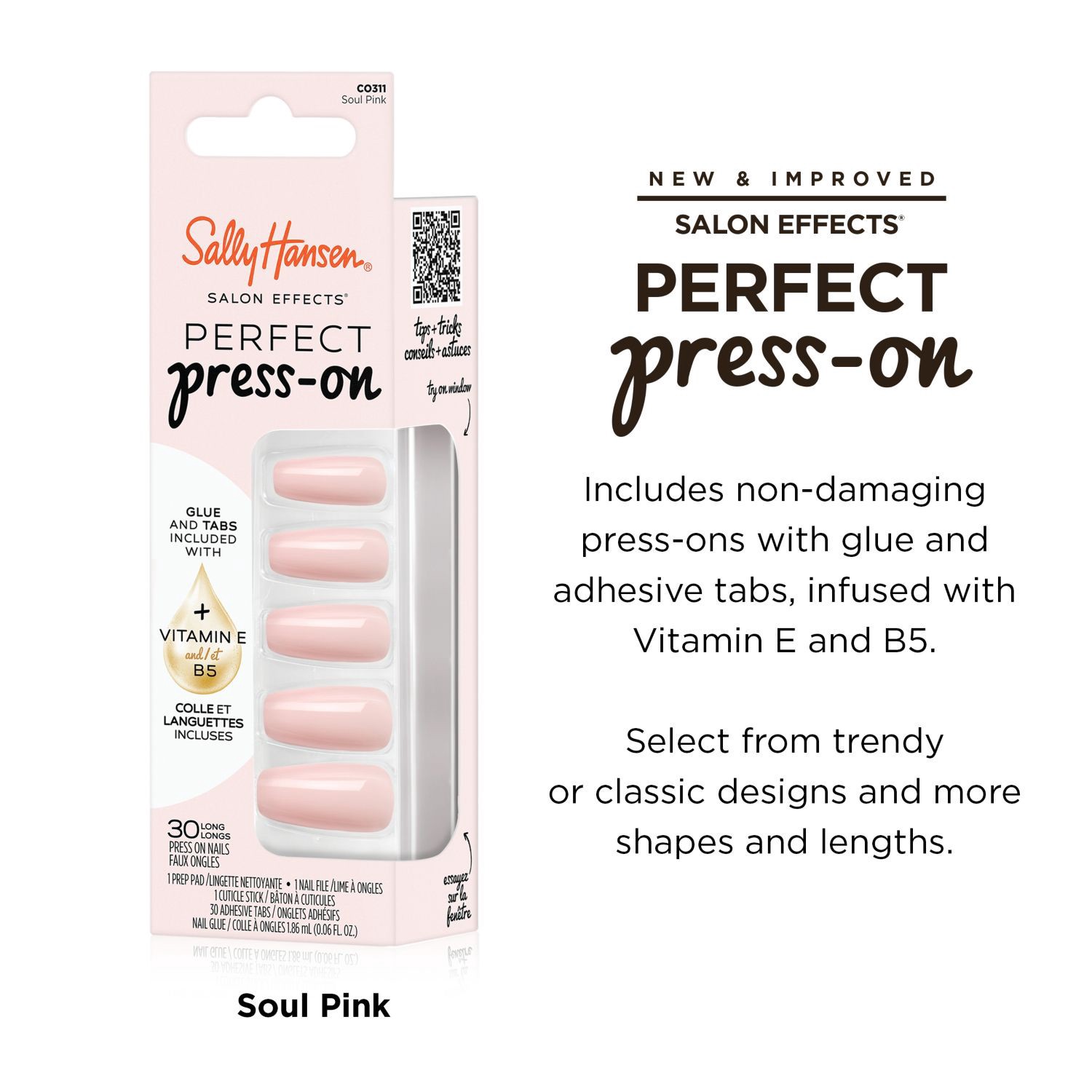 slide 9 of 9, SALLY HANSEN Sh Perfect Press On Soul Pink, 1 ct