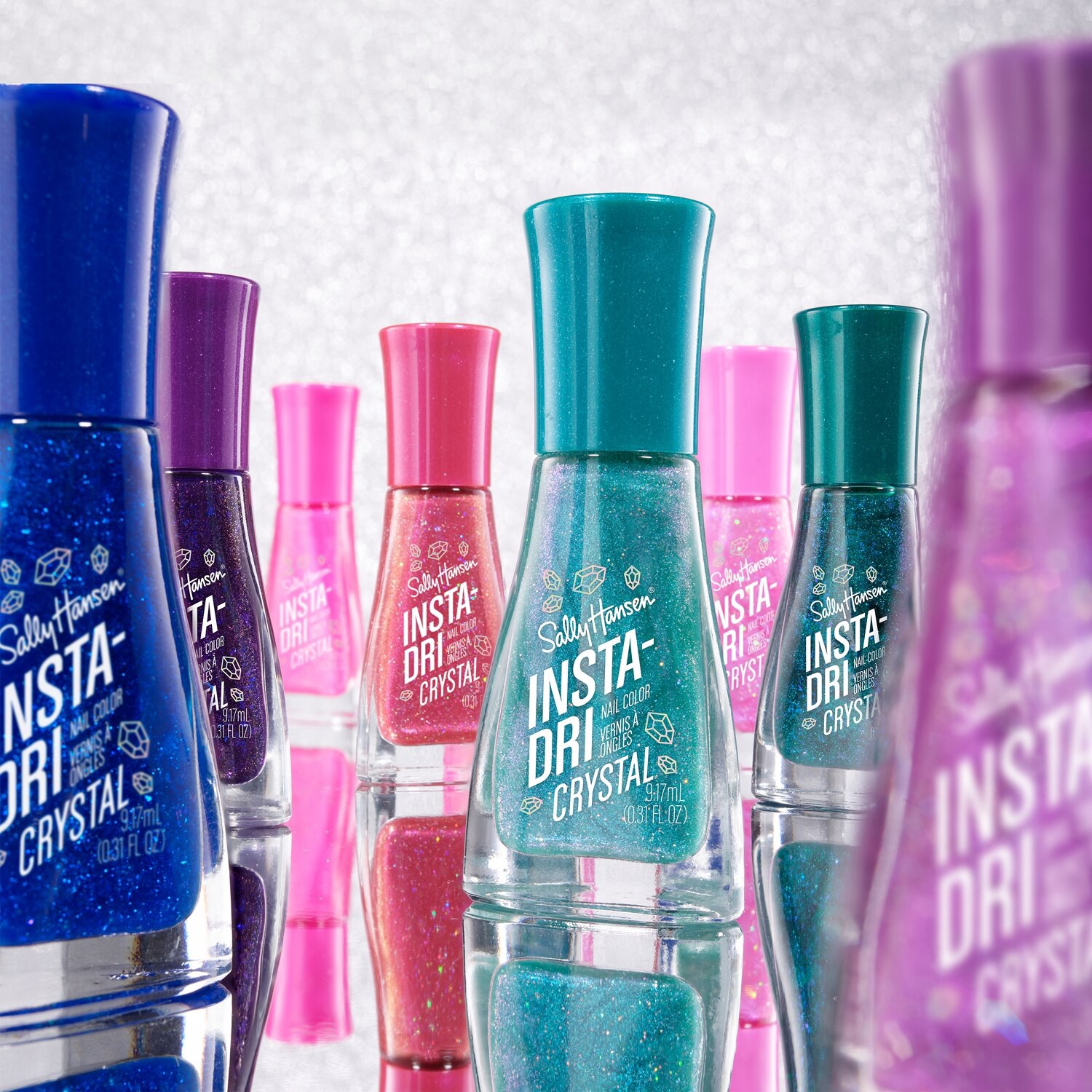 slide 5 of 6, SALLY HANSEN INSTA-DRI NAIL COLOR Sally Hansen Insta-Dri Nail Polish, Crystal Collection, Aquamarine Aura, 1 ct