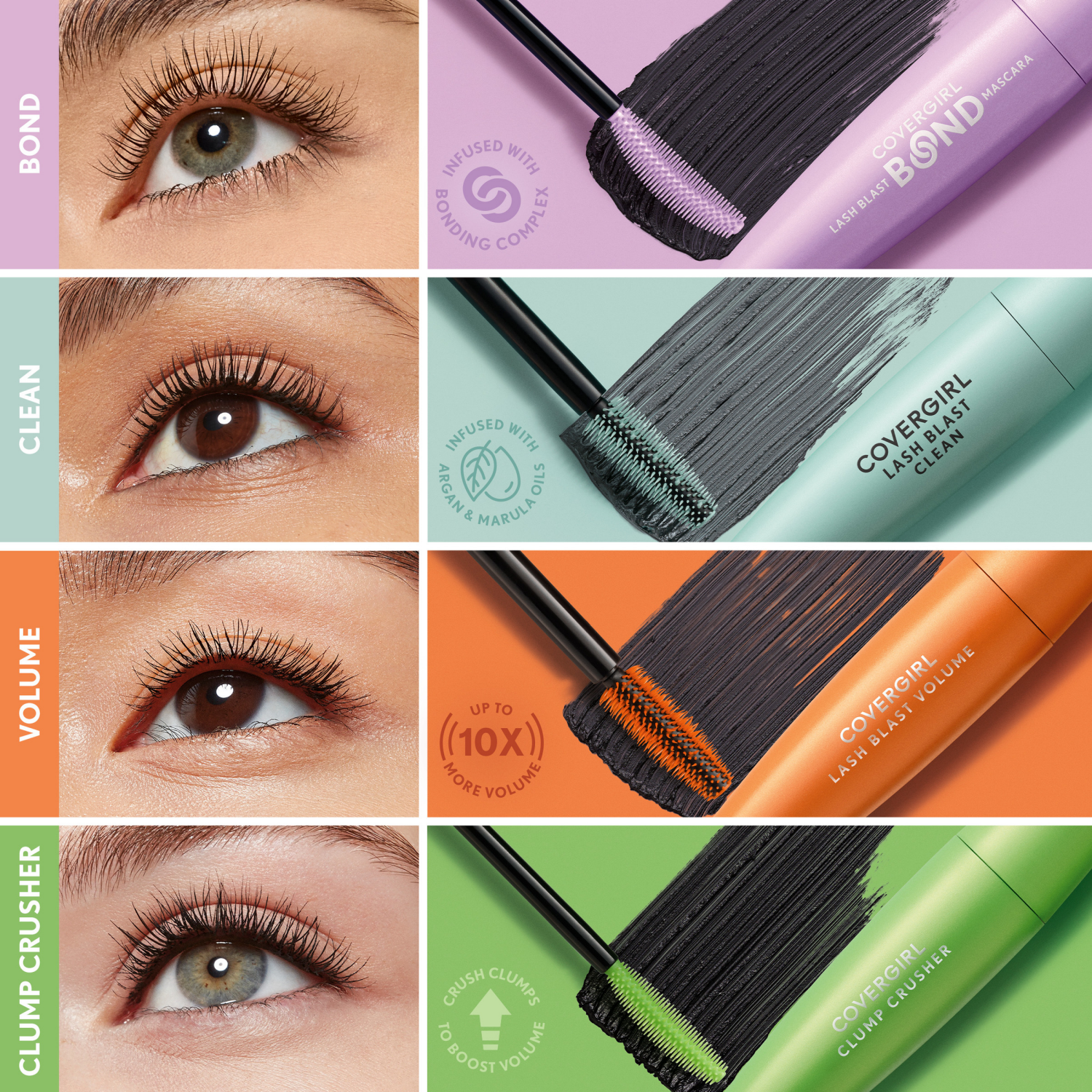 slide 7 of 8, Covergirl Lash Blast Bond Volume Mascara, Black, 13.1ml (0.44oz), 13.1 ml, 0.44 oz