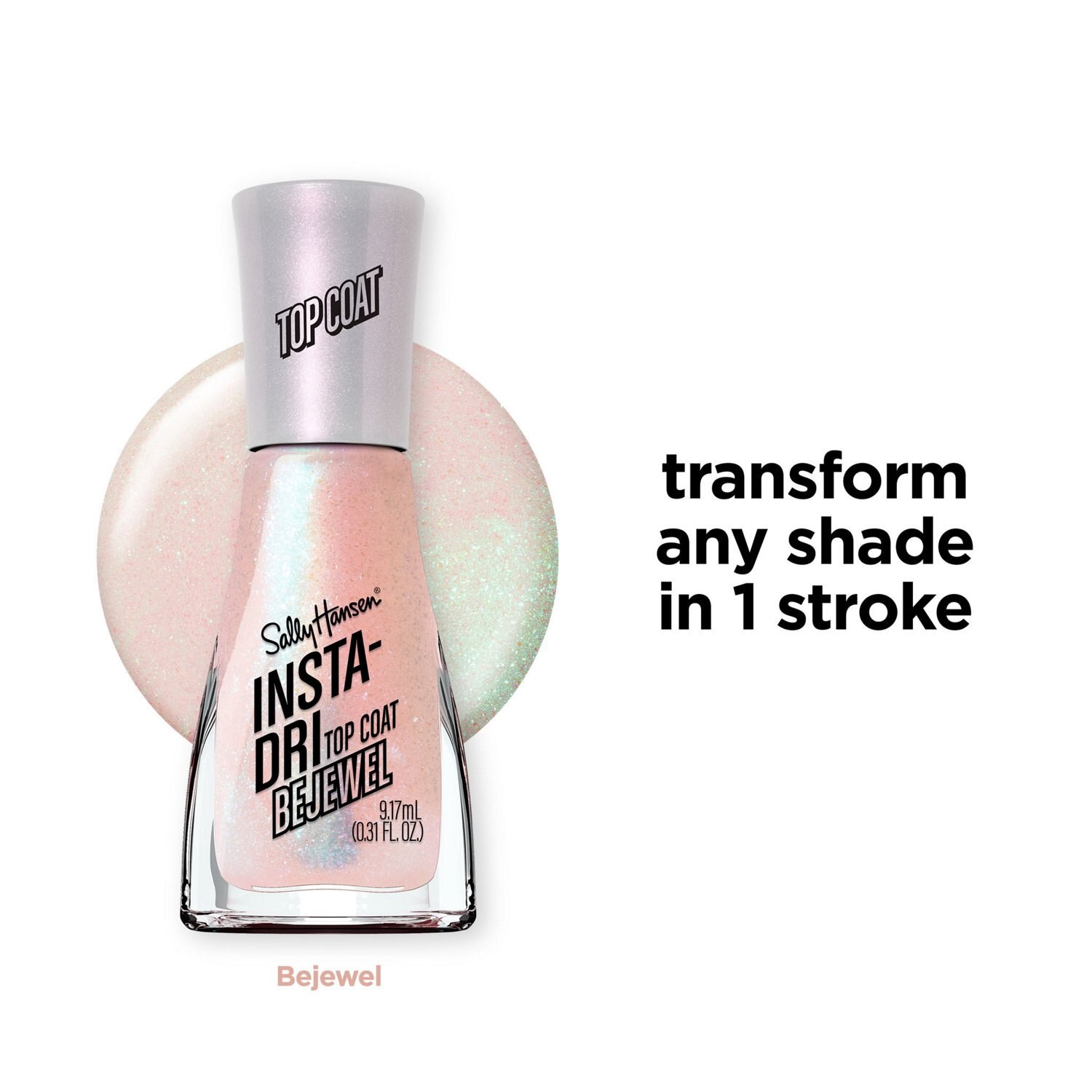 slide 5 of 6, Sally Hansen Insta-Dri Nail Polish, Chrome & Effects, Bejewel Top Coat, 1 ct