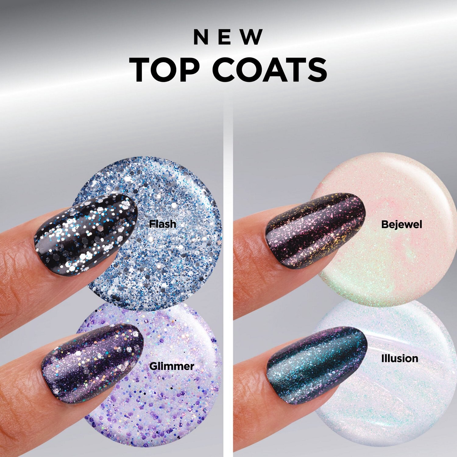 slide 4 of 6, Sally Hansen Insta-Dri Nail Polish, Chrome & Effects, Illusion Top Coat, 1 ct