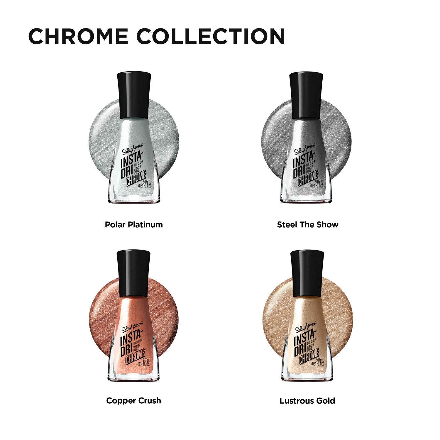 slide 3 of 6, Sally Hansen Insta-Dri Nail Polish, Chrome & Effects, Copper Crush, 1 ct