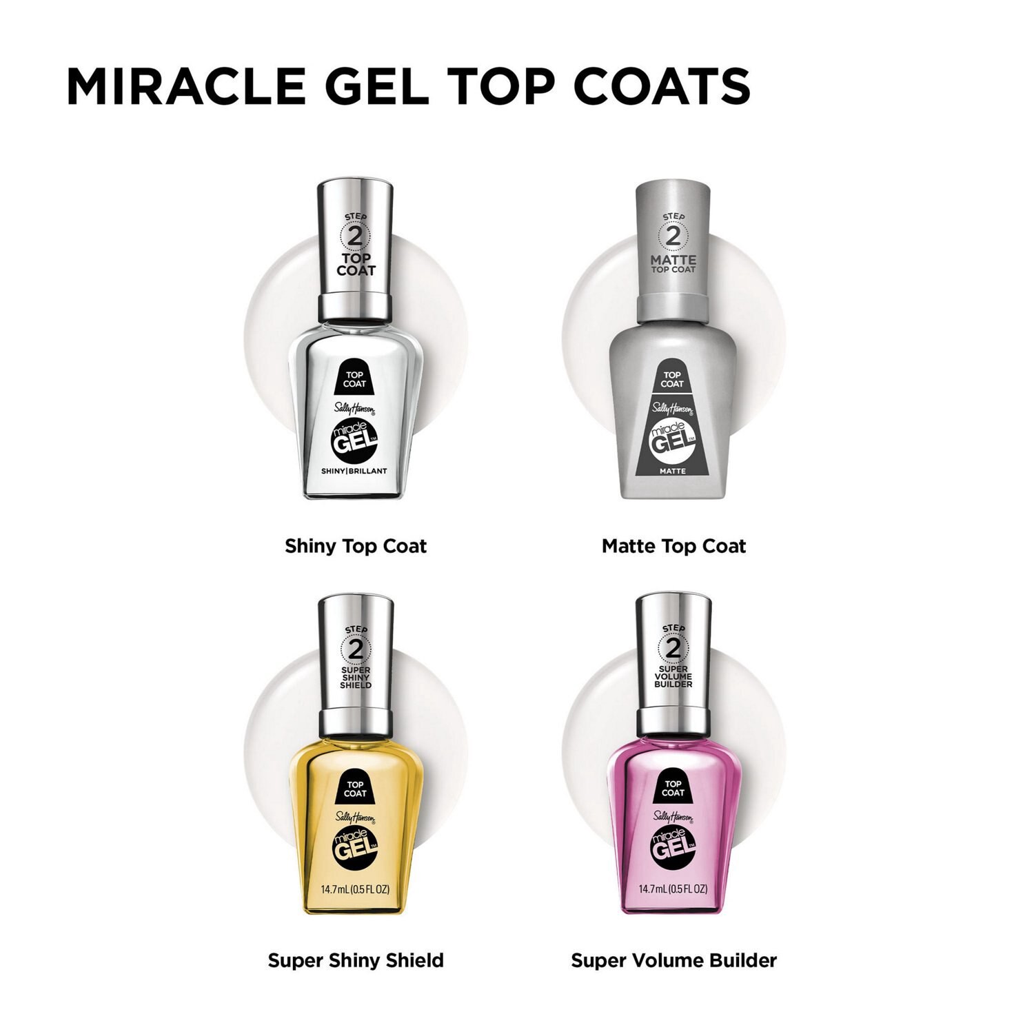 slide 6 of 6, Sally Hansen Miracle Gel Filler & Builder Top Coats, Supershiny Shield, 1 ct