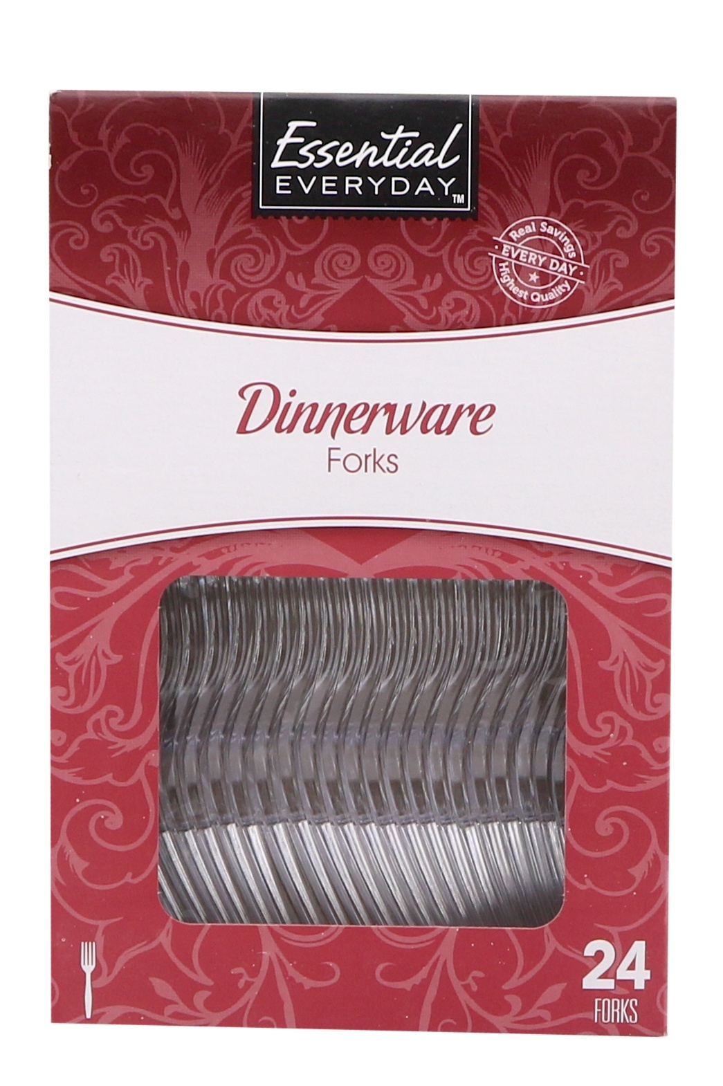 slide 1 of 1, Essential Everyday Full Size Plastic Forks, 24 ct