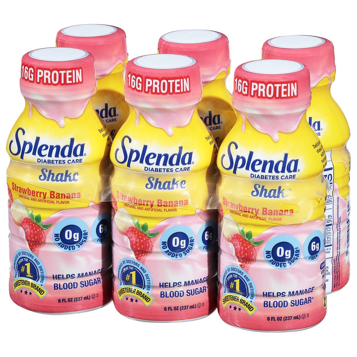 slide 4 of 9, Splenda Diabetes Care Shakes Strawberry Banana, 6 ct; 8 oz