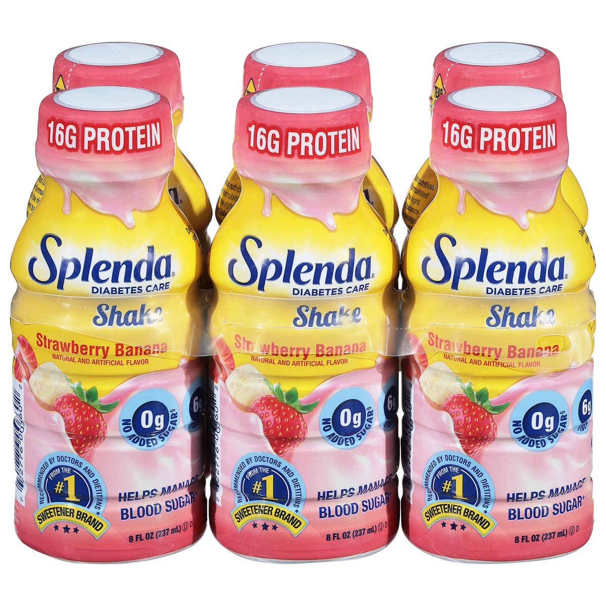 slide 1 of 9, Splenda Diabetes Care Shakes Strawberry Banana, 6 ct; 8 oz