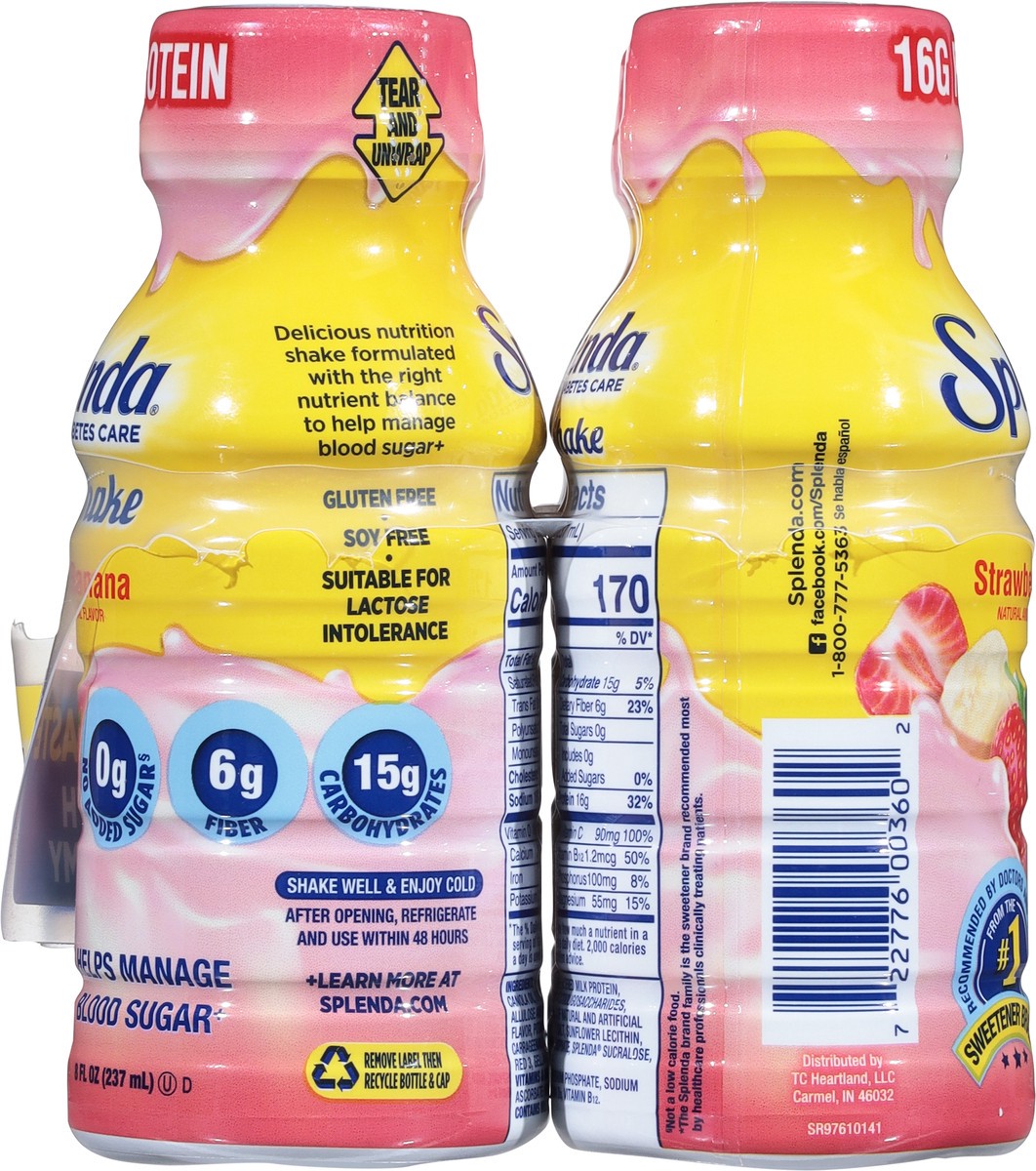 slide 8 of 9, Splenda Diabetes Care Shakes Strawberry Banana, 6 ct; 8 oz