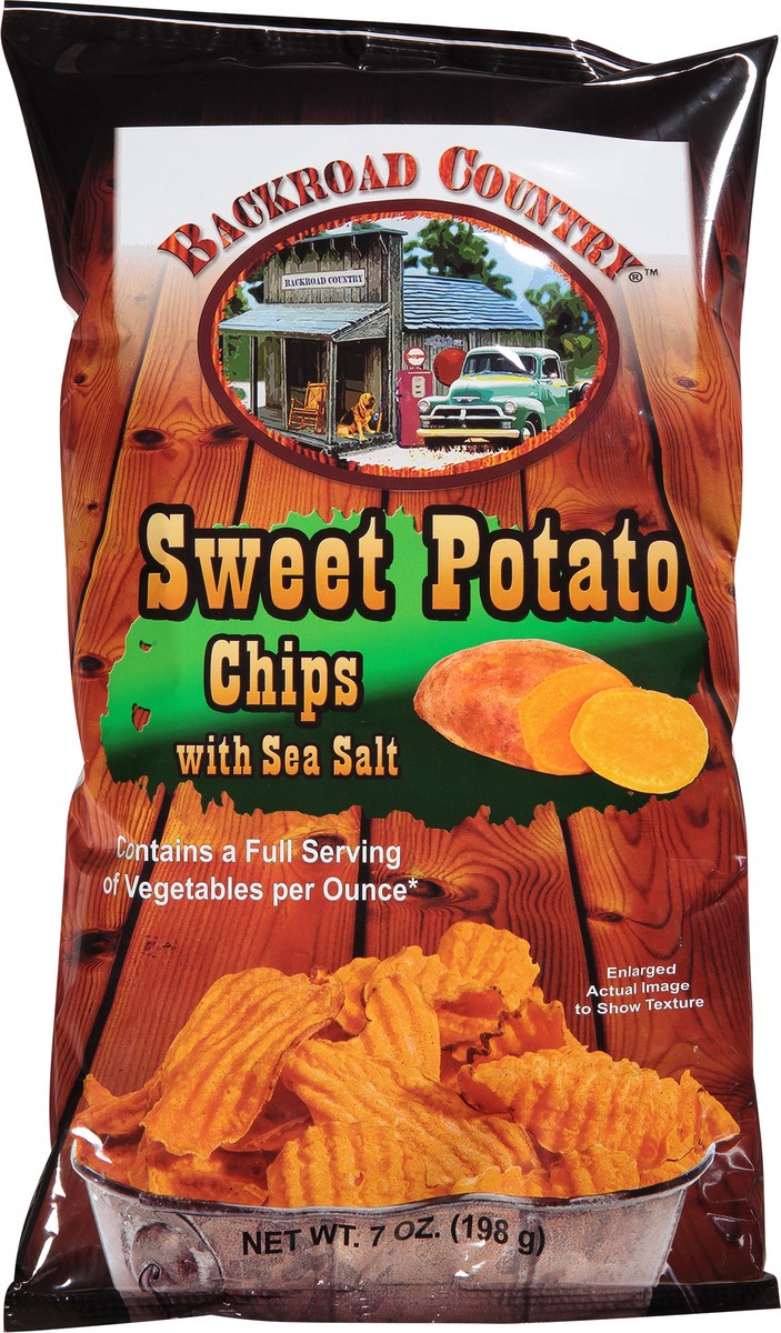 slide 1 of 9, Backroad Country Sweet Potato Chips with Sea Salt 7 oz, 7 oz