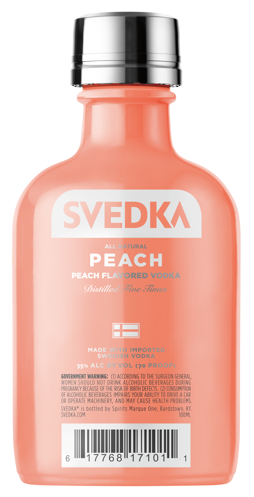 slide 1 of 2, SVEDKA Peach Flavored Vodka, 100 mL Plastic Bottle, 70 Proof, 100 ml