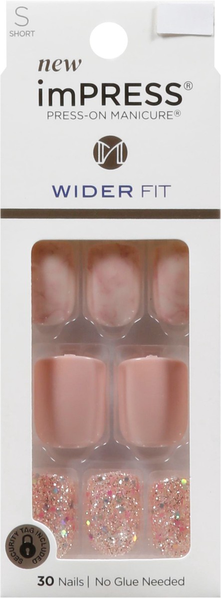 slide 1 of 5, imPRESS Press-On Manicure Short Wider Fit Nails 30 ea, 33 ct