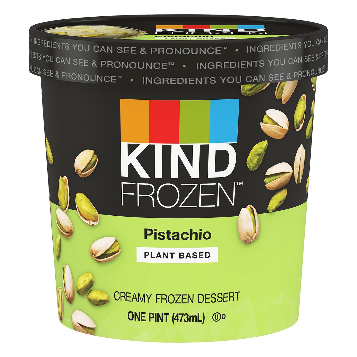 slide 1 of 9, KIND FROZEN Plant Based Creamy Pistachio Frozen Dessert 1 pt, 1 pint