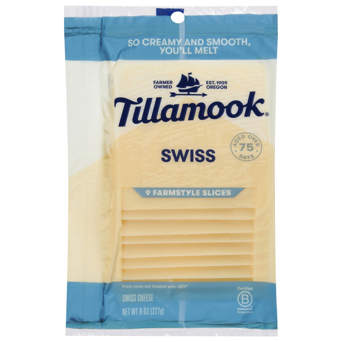 slide 1 of 1, Tillamook Swiss Cheese Slices - 8oz, 8 oz