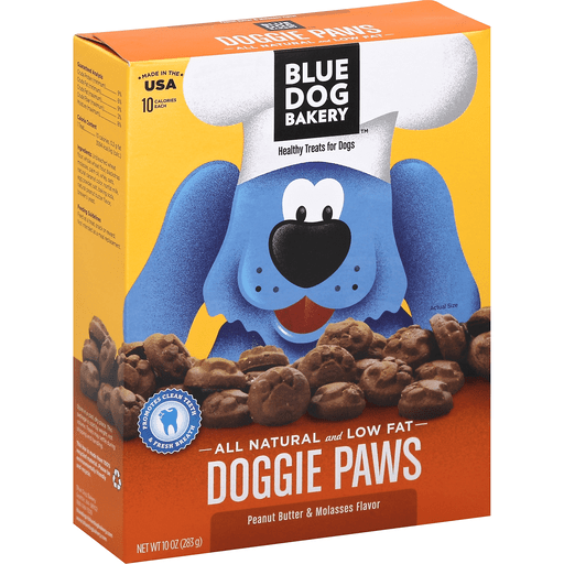 slide 1 of 1, Blue Dog Bakery Doggie Paws Peanut Butter & Molasses Dog Treats, 10 oz