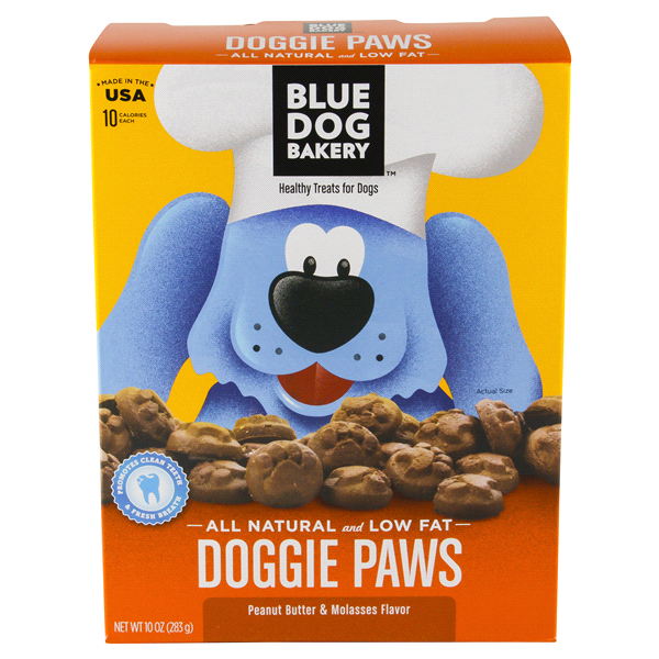 slide 1 of 1, Blue Dog Bakery Doggie Paws Peanut Butter & Molasses Dog Treats, 10 oz