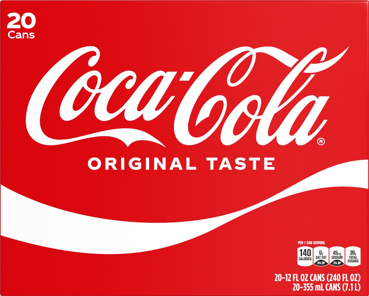 slide 5 of 9, Coca-Cola Soda Soft Drink, 12 fl oz, 20 Pack, 240 fl oz