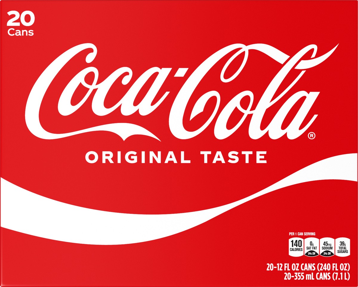 slide 6 of 9, Coca-Cola Soda Soft Drink, 12 fl oz, 20 Pack, 240 fl oz
