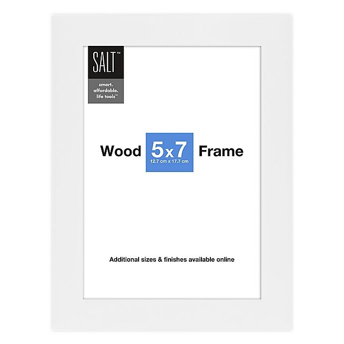 slide 1 of 2, SALT Matted Wood Picture Frame - White, 5 in x 7 in