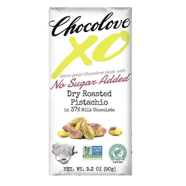 slide 1 of 1, Chocolove Milk Chocolate, No Sugar Added, Dry Roasted Pistachio, 40%, 3.2 oz