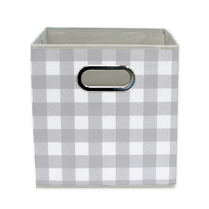 slide 1 of 2, Relaxed Living Buffalo Check Square Collapsible Storage Bin, 11 in