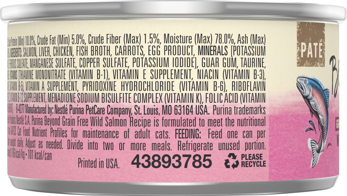 slide 6 of 7, Beyond Grain-Free Wild Salmon Recipe Pate Wet Cat Food, 3 oz