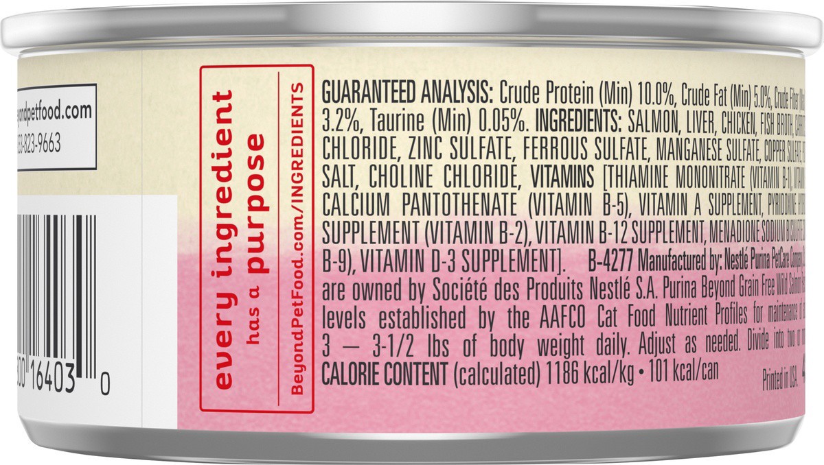 slide 2 of 7, Beyond Grain-Free Wild Salmon Recipe Pate Wet Cat Food, 3 oz