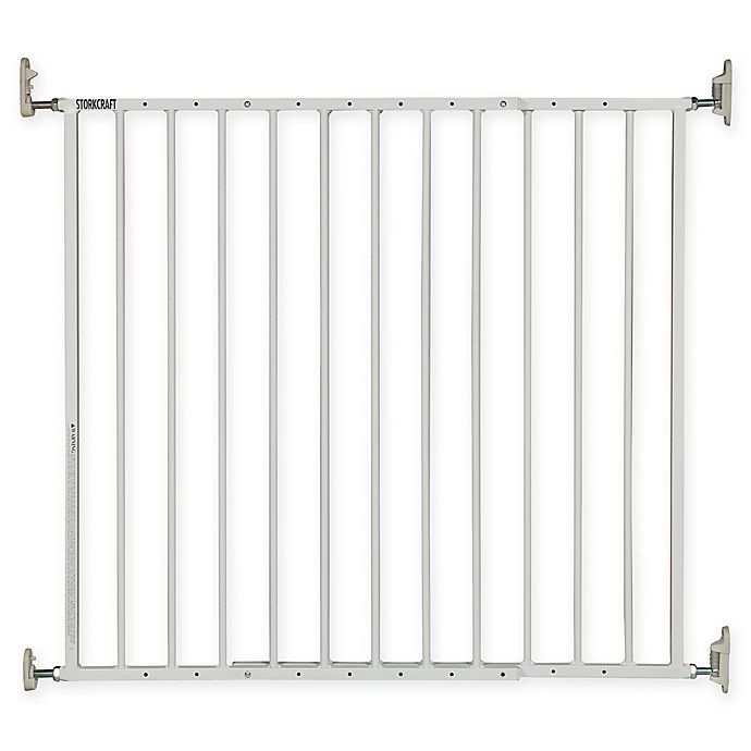 slide 1 of 8, Storkcraft Easy Walk-Thru Metal Safety Gate - White, 1 ct