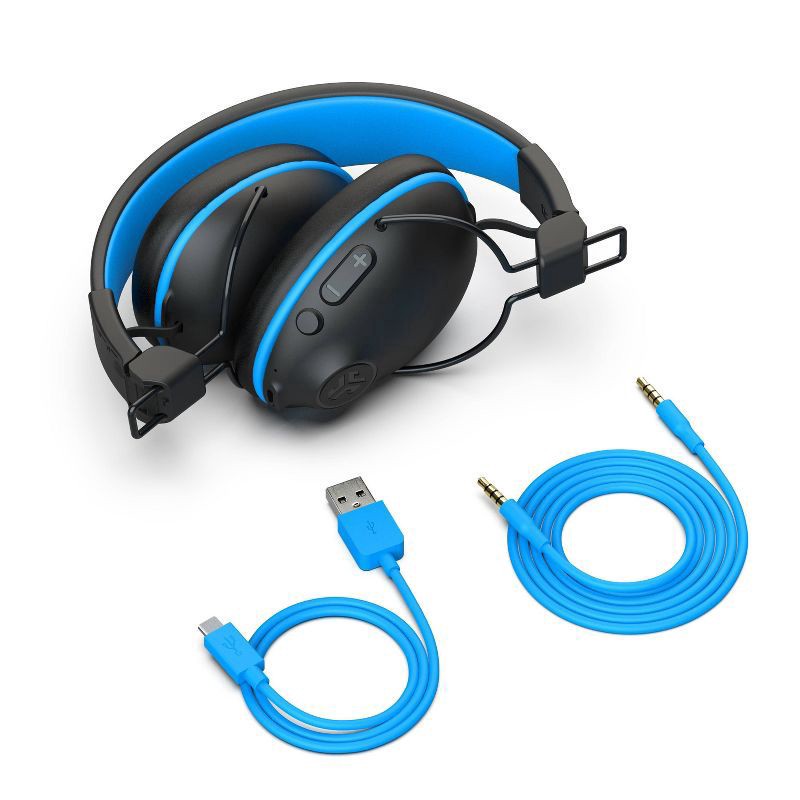 slide 4 of 5, JLab JBuddies Pro Wireless kids headphones - Black/Blue, 1 ct