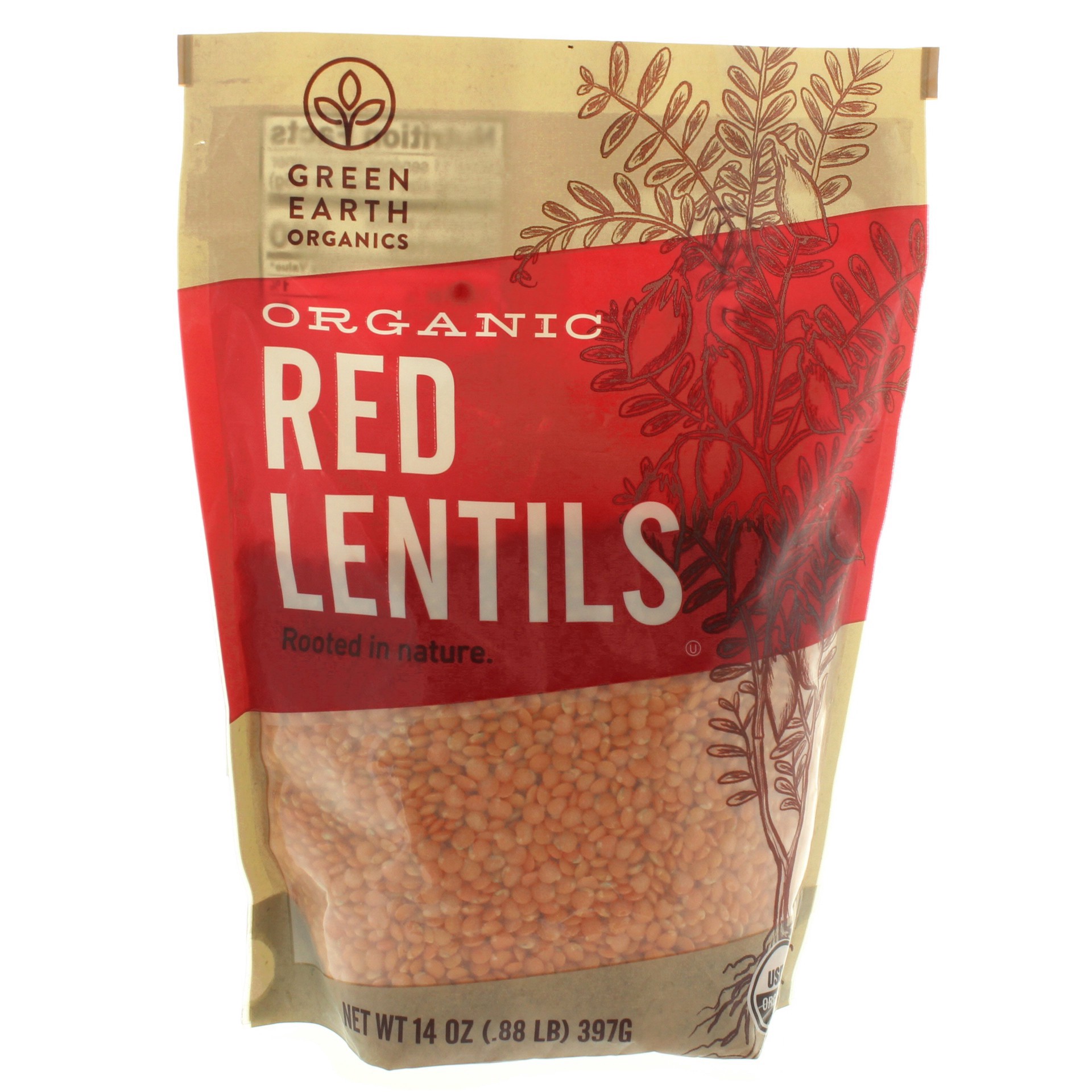 slide 1 of 1, Green Earth Organics Organic Red Lentils, 14 oz