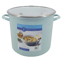 slide 3 of 9, Grand Gourmet Enamel Stock Pot, Sky Blue, 16 qt