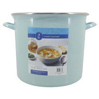 slide 7 of 9, Grand Gourmet Enamel Stock Pot, Sky Blue, 16 qt