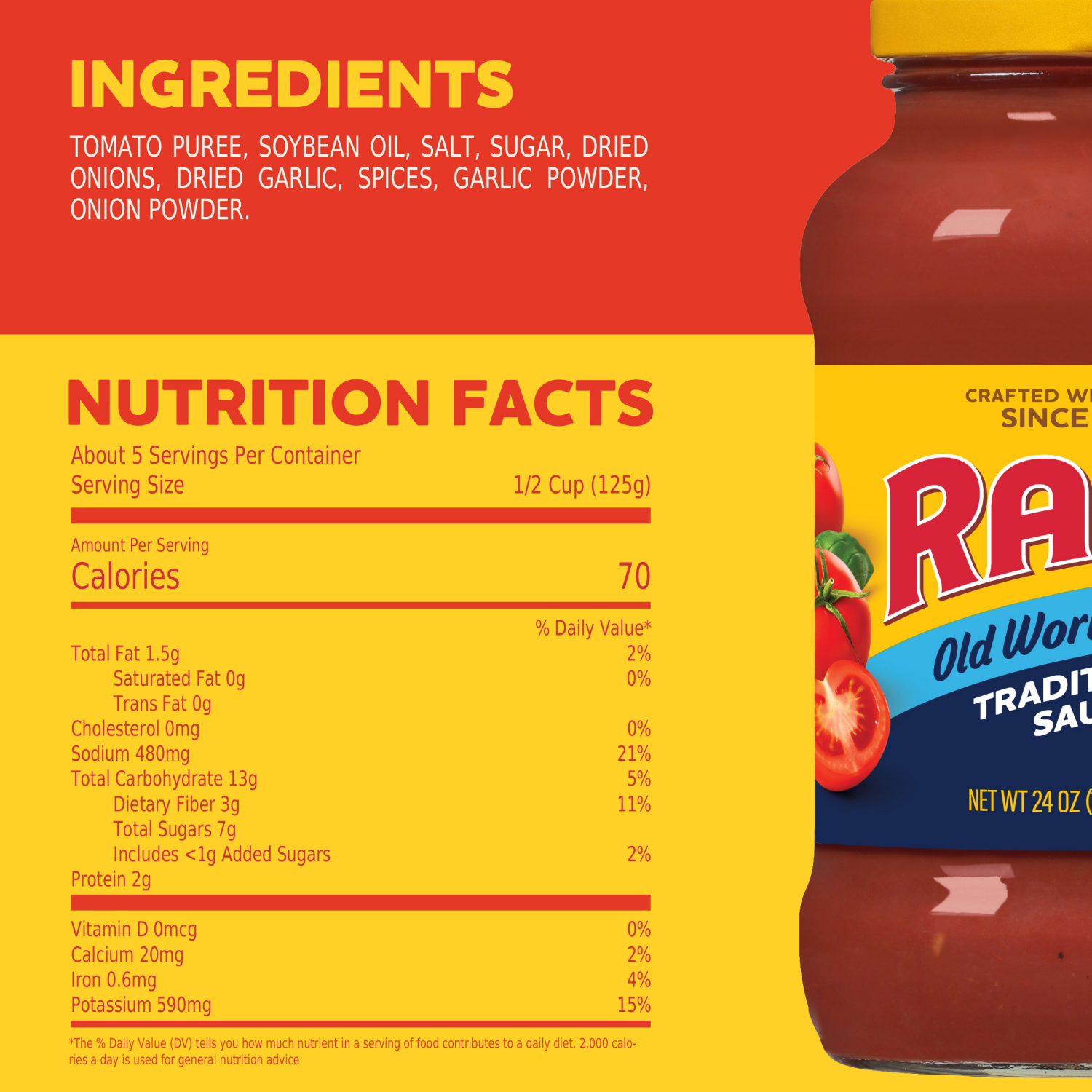 slide 2 of 8, Ragu Old World Style Traditional Sauce 24 oz., 24 oz