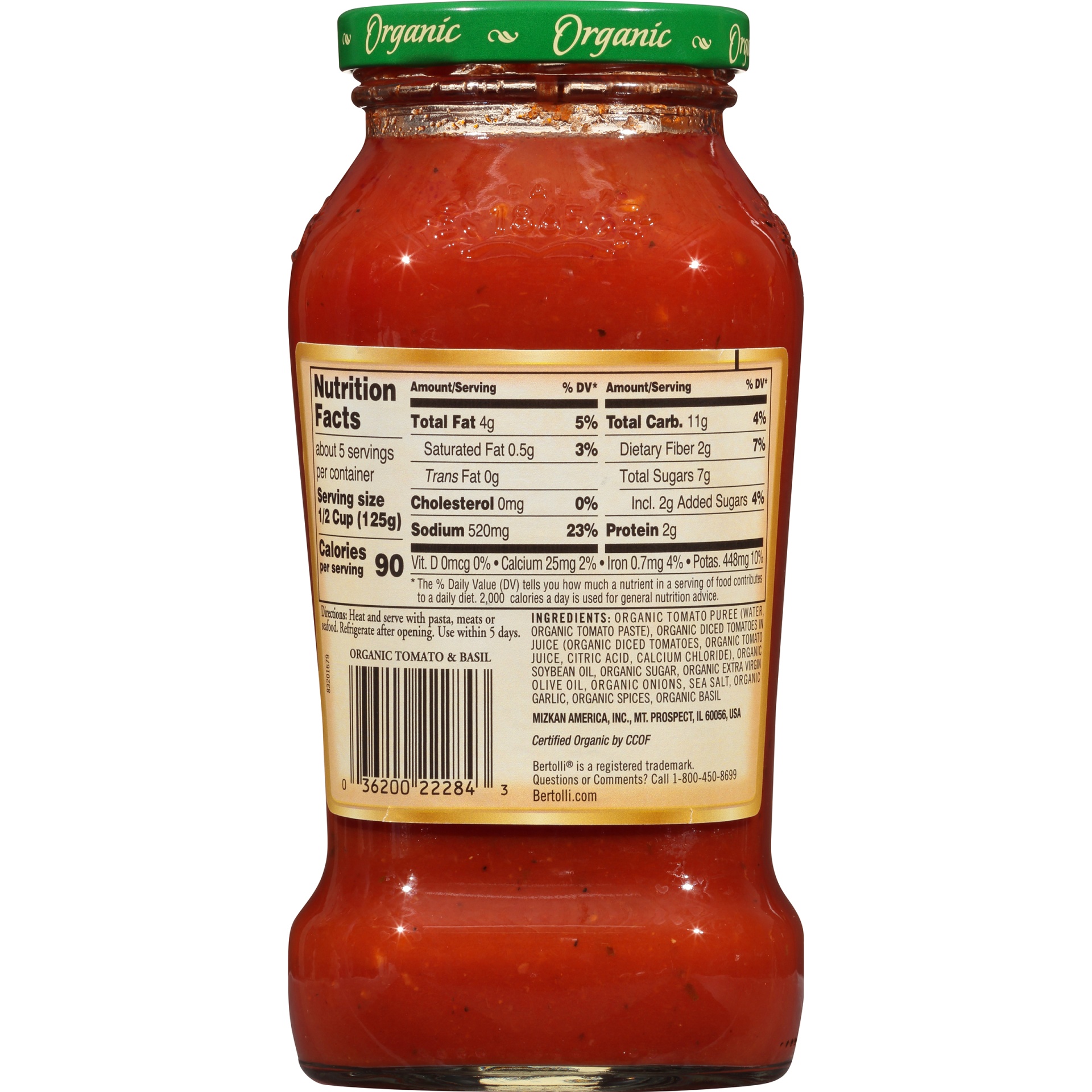slide 3 of 6, Bertolli Organic Traditional Tomato & Basil Pasta Sauce - 24oz, 24 oz