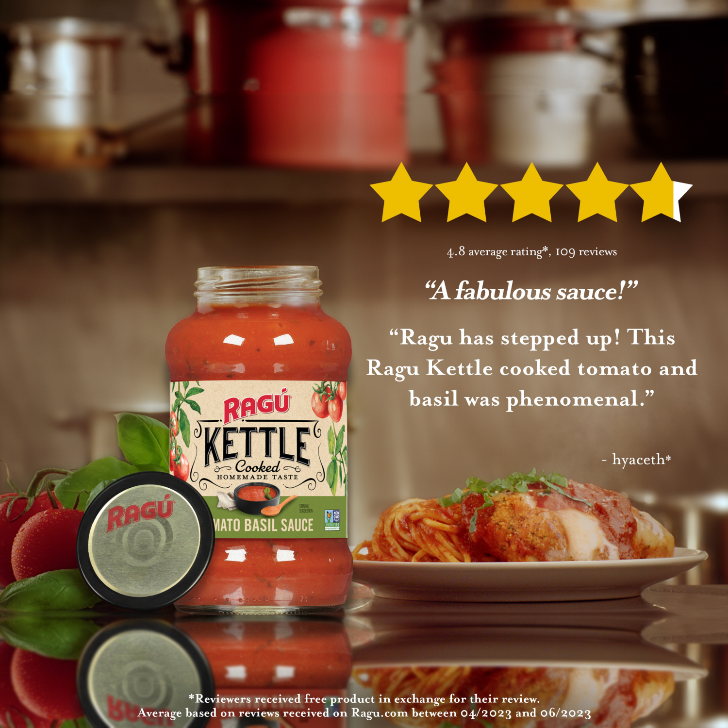 slide 3 of 7, Ragu Kettle Cooked Tomato Basil Sauce - 24 oz, 24 oz