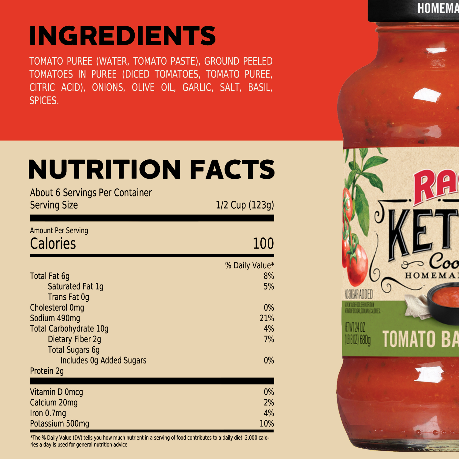 slide 7 of 7, Ragu Kettle Cooked Tomato Basil Sauce - 24 oz, 24 oz
