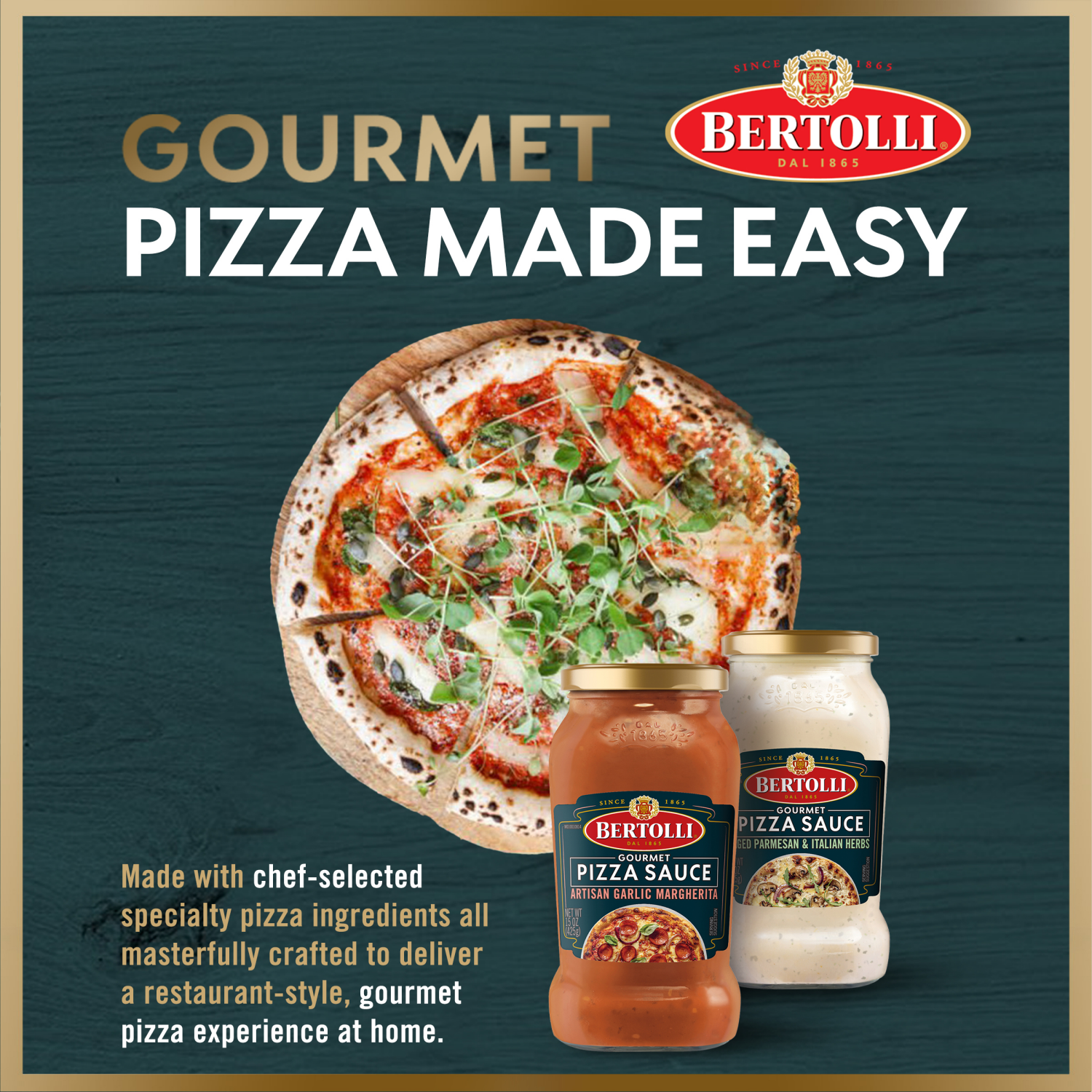 slide 3 of 5, Bertolli Artisan Garlic Margharita Pizza Sauce - 16 oz, 16 oz