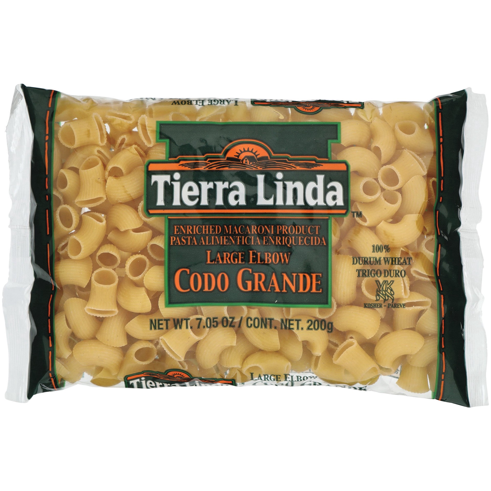 slide 1 of 1, Tierra Linda Large Elbow Pasta, 7 oz