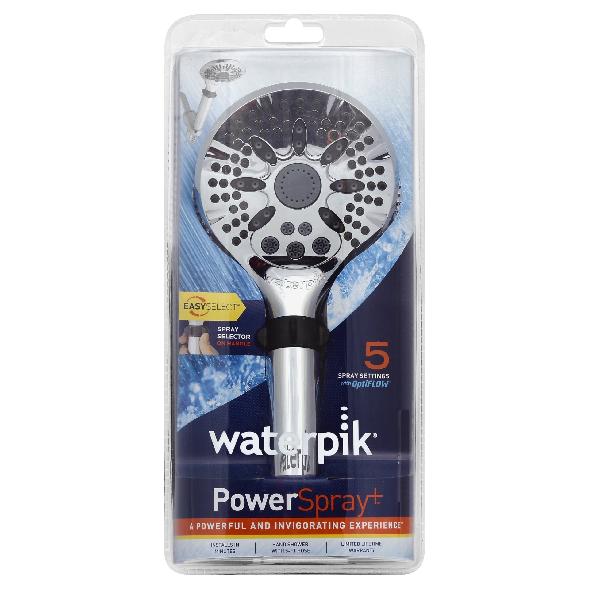 slide 1 of 1, Waterpik Powerspray Shower Head - Silver, 1 ct