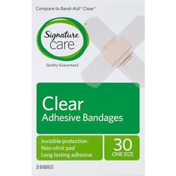 Signature Select/care Adhesive Bandages Clear One Size - 30 Count