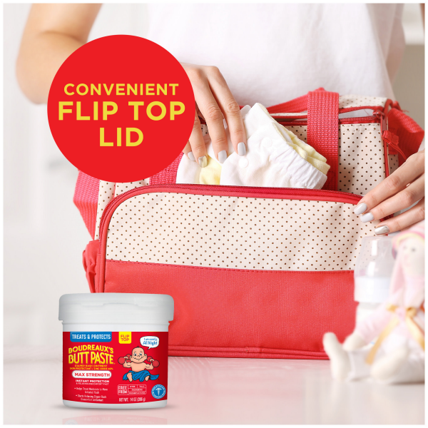 slide 10 of 29, Boudreaux's Butt Paste Maximum Strength, Baby Diaper Rash Cream, Ointment, 14 oz Flip-Top, 14 oz