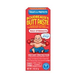 Boudreaux's Butt Paste Maximum Strength, Baby Diaper Rash Cream, Ointment, 2 oz