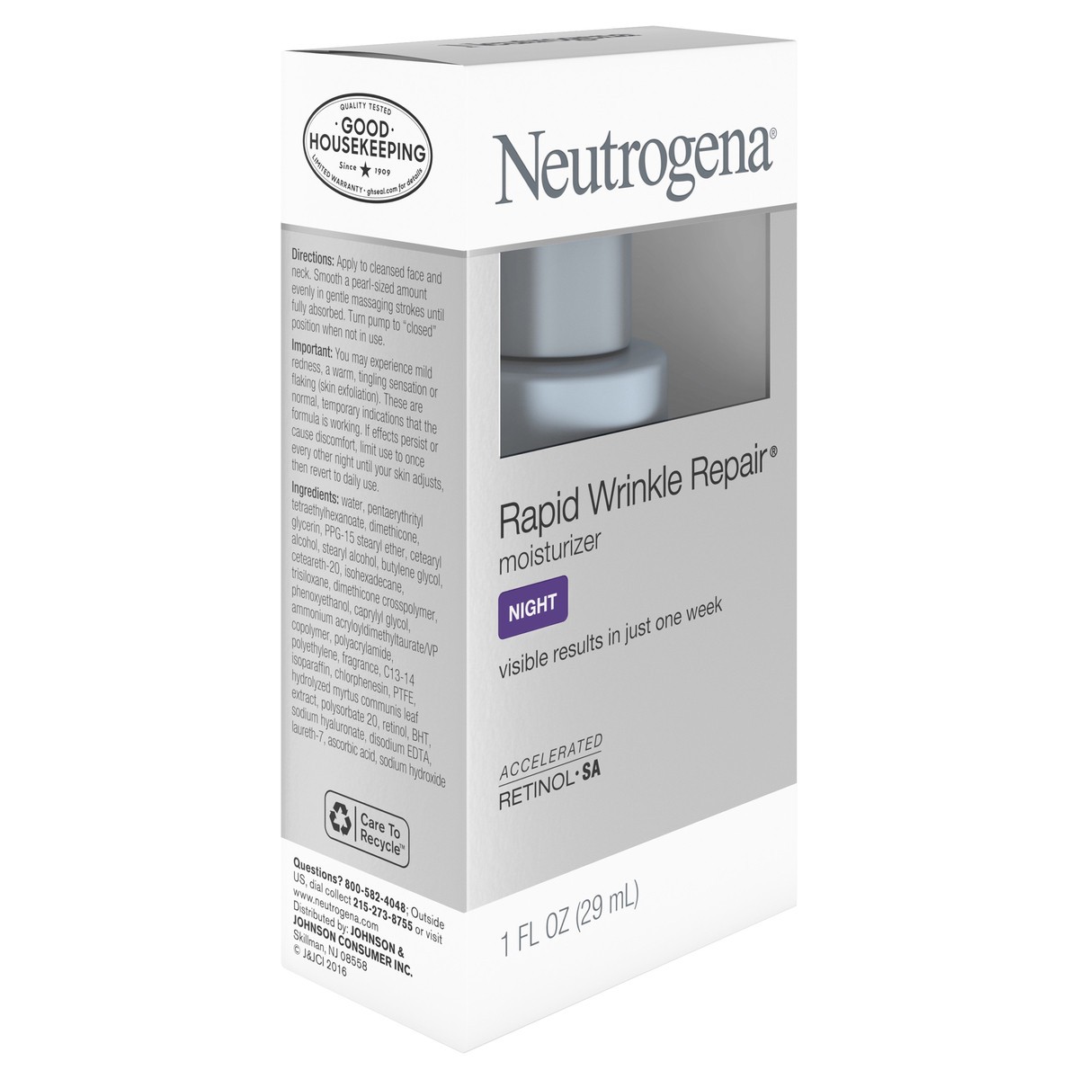 slide 5 of 9, Neutrogena Rapid Wrinkle Repair Retinol Night Face Moisturizer, Daily Anti-Aging Face Cream with Retinol & Hyaluronic Acid to Fight Fine Lines & Wrinkles, 1 fl. oz, 1 fl oz