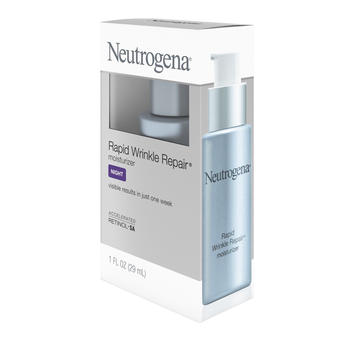 slide 7 of 9, Neutrogena Rapid Wrinkle Repair Retinol Night Face Moisturizer, Daily Anti-Aging Face Cream with Retinol & Hyaluronic Acid to Fight Fine Lines & Wrinkles, 1 fl. oz, 1 fl oz