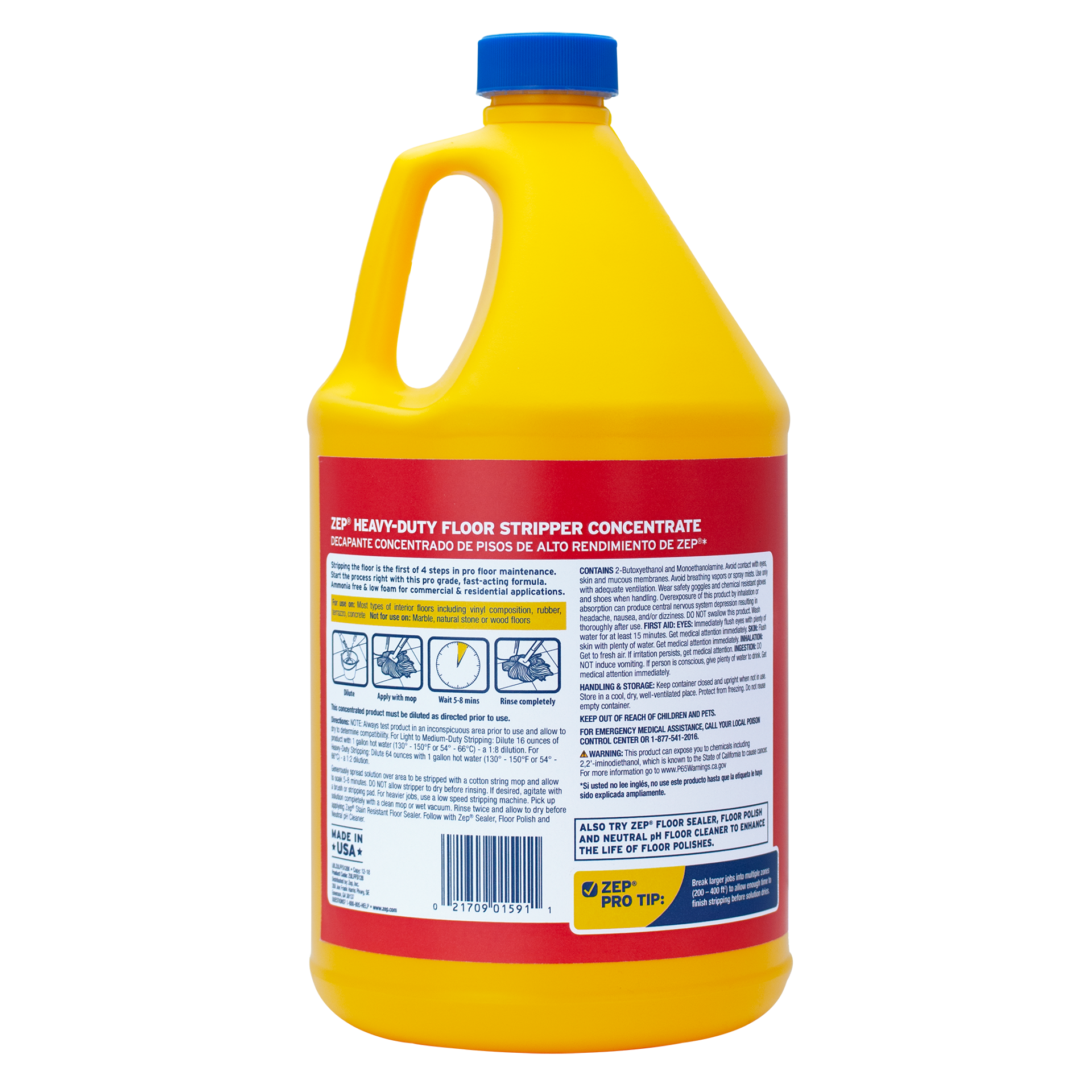 slide 2 of 6, Zep Heavy-Duty Floor Stripper Concentrate Liquid Floor Cleaner -fl oz, 1 ct