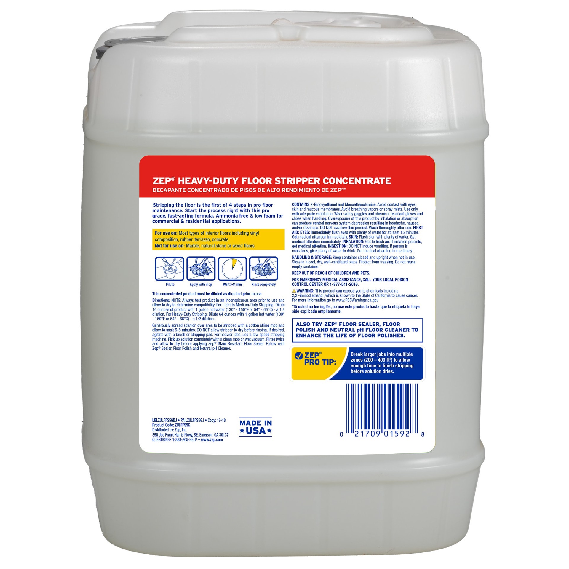 slide 2 of 5, Zep Heavy-Duty Floor Stripper Concentrate Liquid Floor Cleaner -Gallon, 1 ct