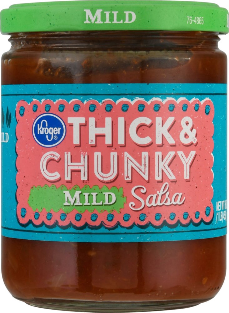 slide 1 of 4, Kroger Thick & Chunky Mild Salsa - 16 oz, 16 oz
